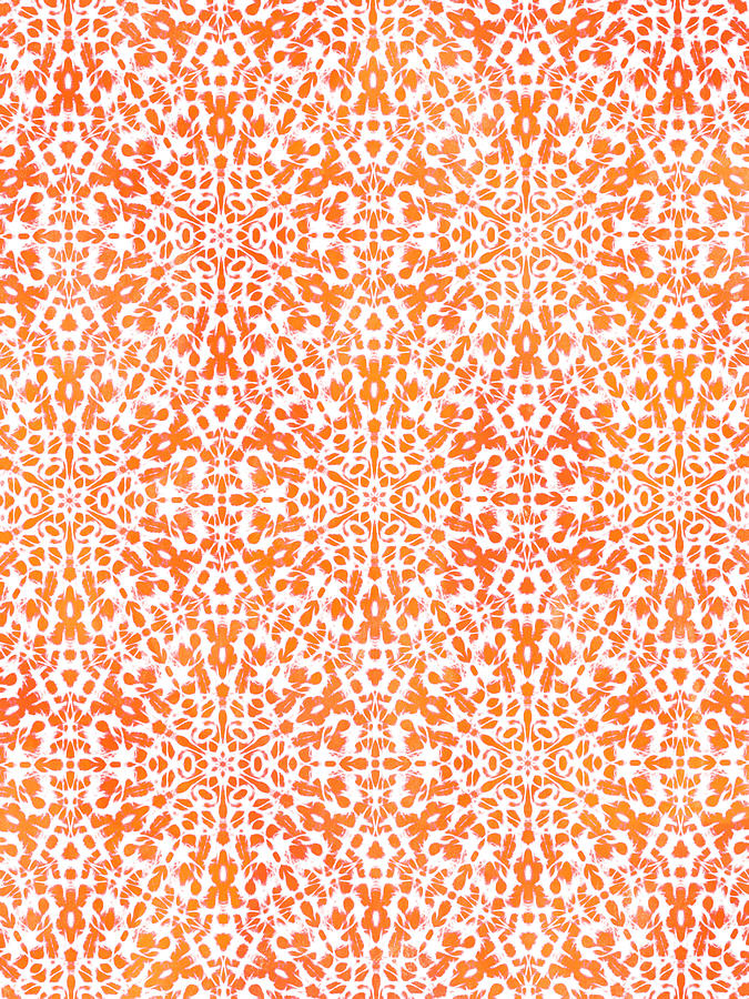 White Mandala On Shades Of Orange Background Digital Art by SharaLee ...