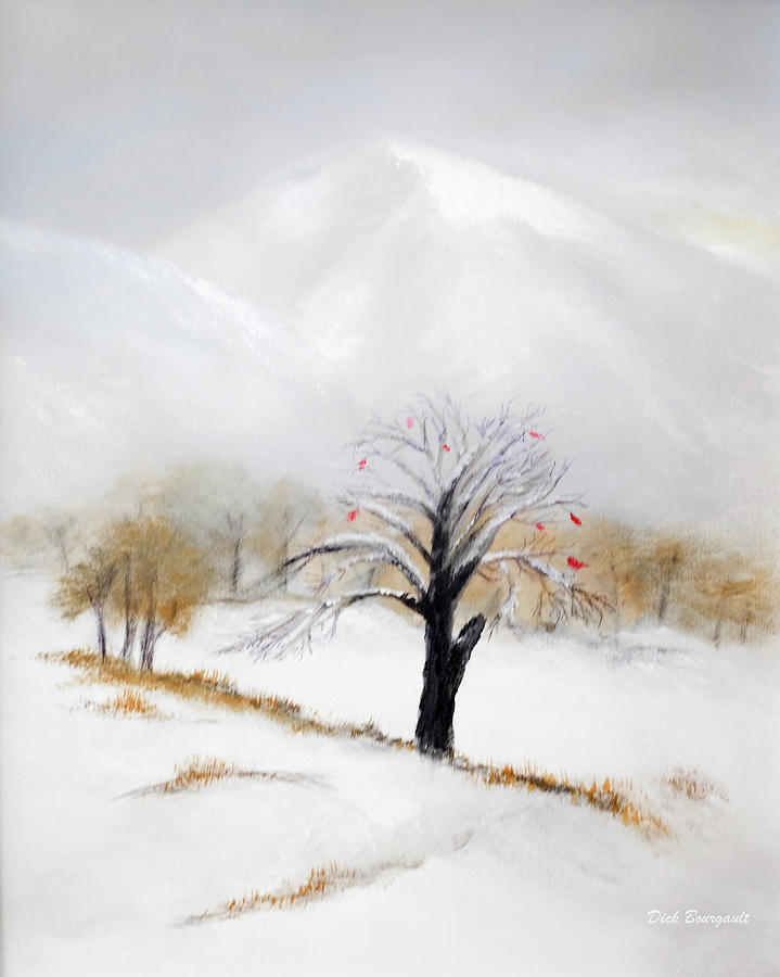 White Mountain First Snow Painting by Dick Bourgault