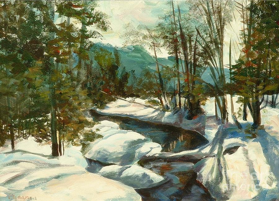 White Mountain Winter Creek Painting by Claire Gagnon