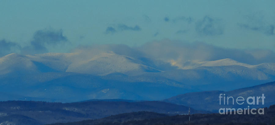 Mountain Photograph - White Mountains from Cotton Hill N H by Mim White