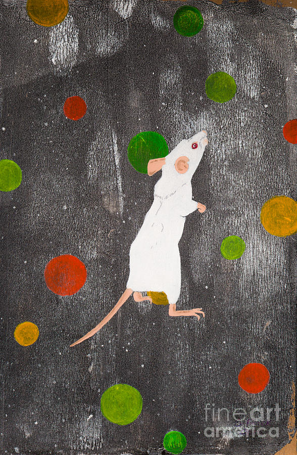 White mouse Painting by Stefanie Forck