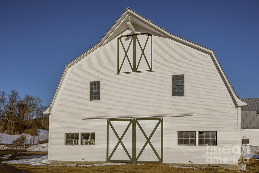 White New England Horse Barn Vermont Photograph by Edward Fielding
