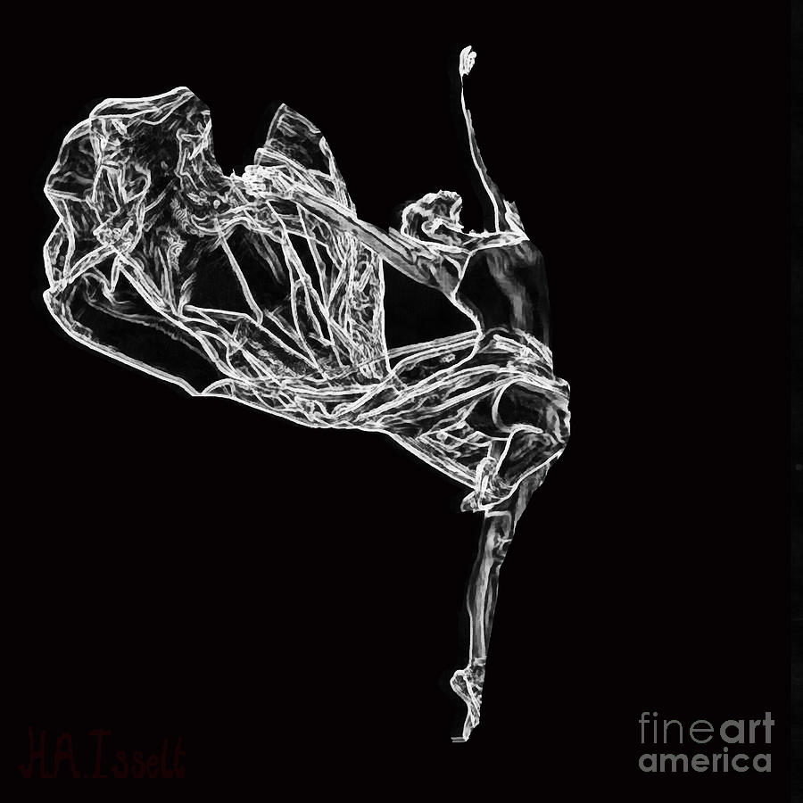 White on black ballerina Digital Art by Humphrey Isselt