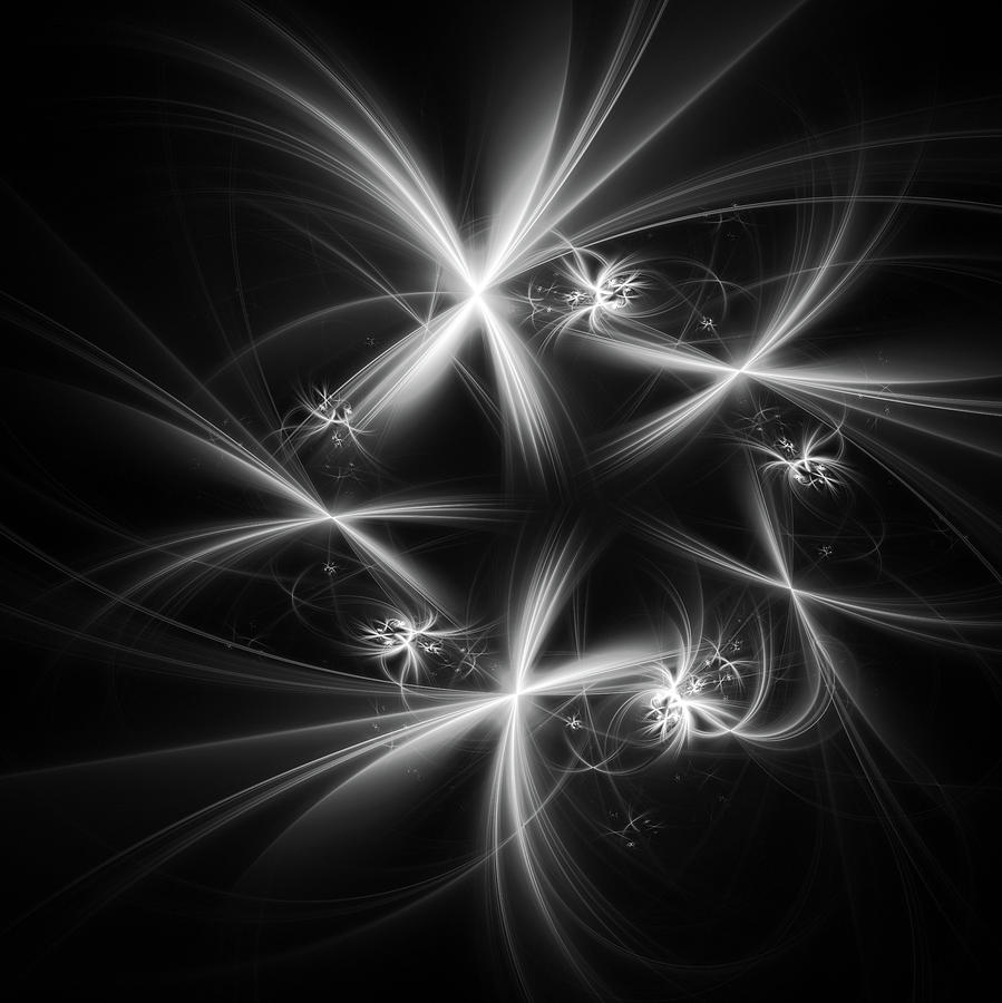White on black fireworks Digital Art by Mariia Kalinichenko - Fine Art ...