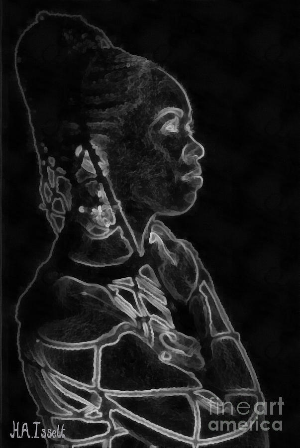White on Black Portrait Digital Art by Humphrey Isselt