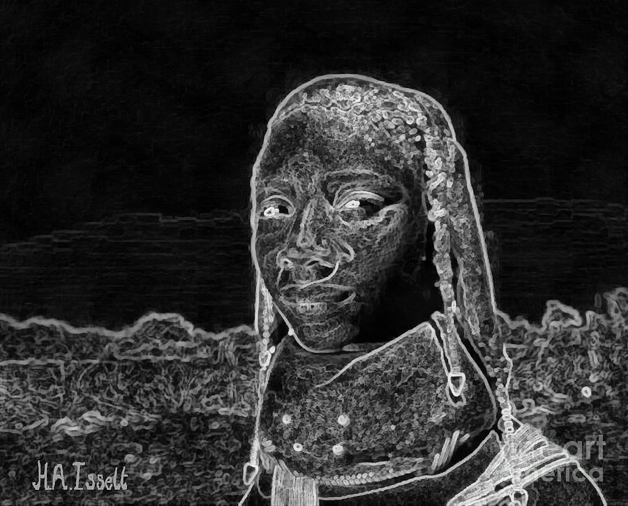 White on Black Tribe Digital Art by Humphrey Isselt