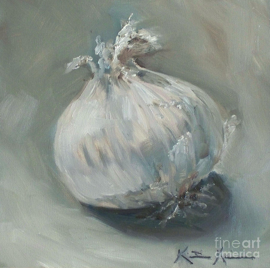 Onion Painting - White Onion No. 1 by Kristine Kainer