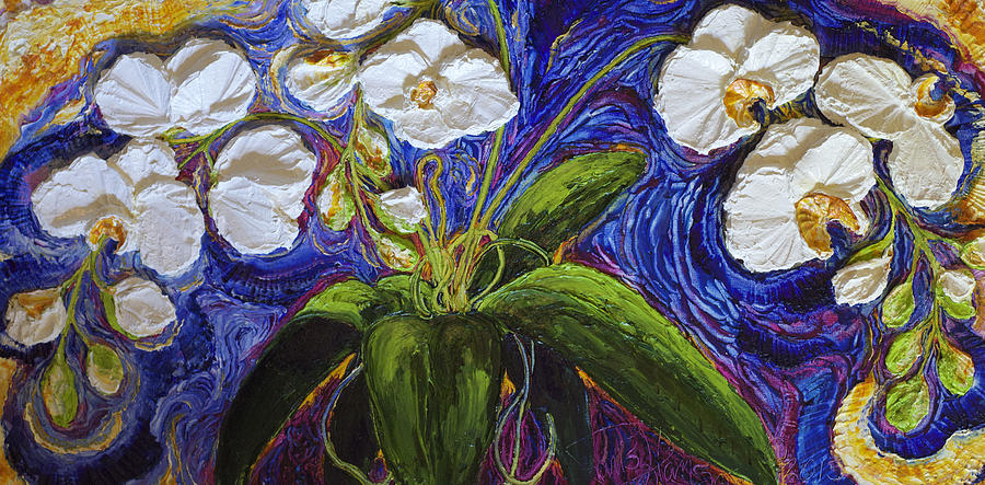 White Orchid Painting by Paris Wyatt Llanso