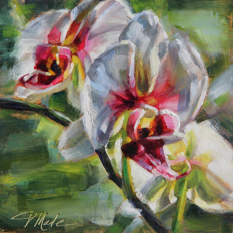 White Orchid Painting by Tracy Male