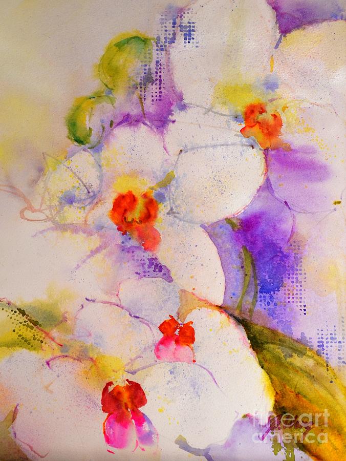  White orchids Painting by Betty M M Wong