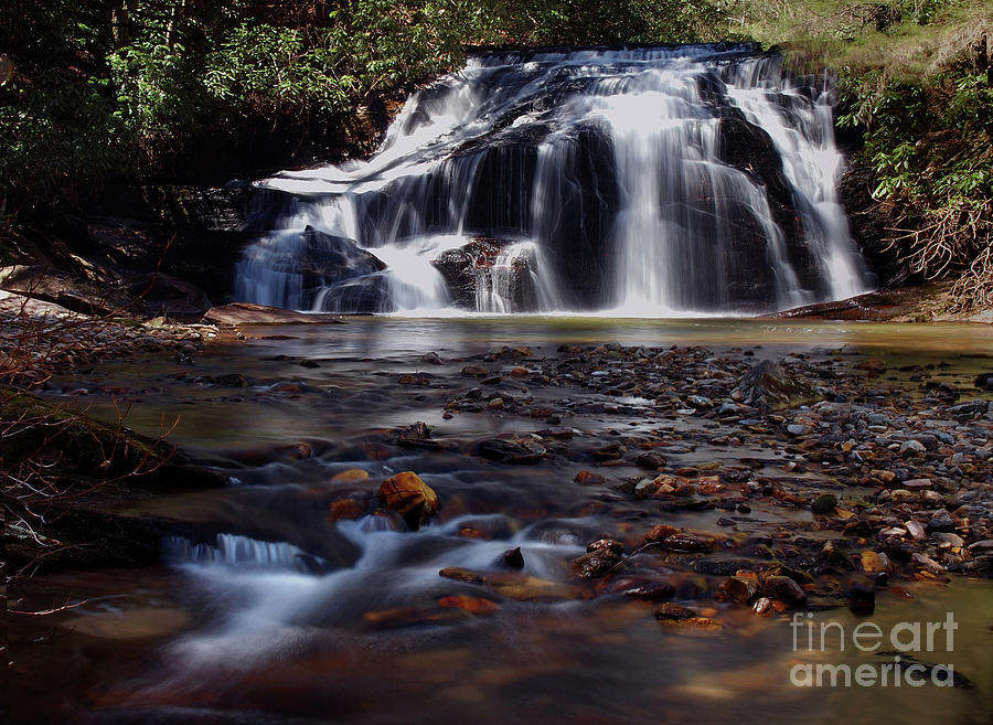 White Owl Falls North Carolina - waterfall water fall landscape Photograph by Jon Holiday