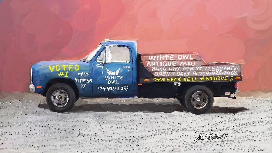 White Owl Truck Digital Art by Stacy C Bottoms