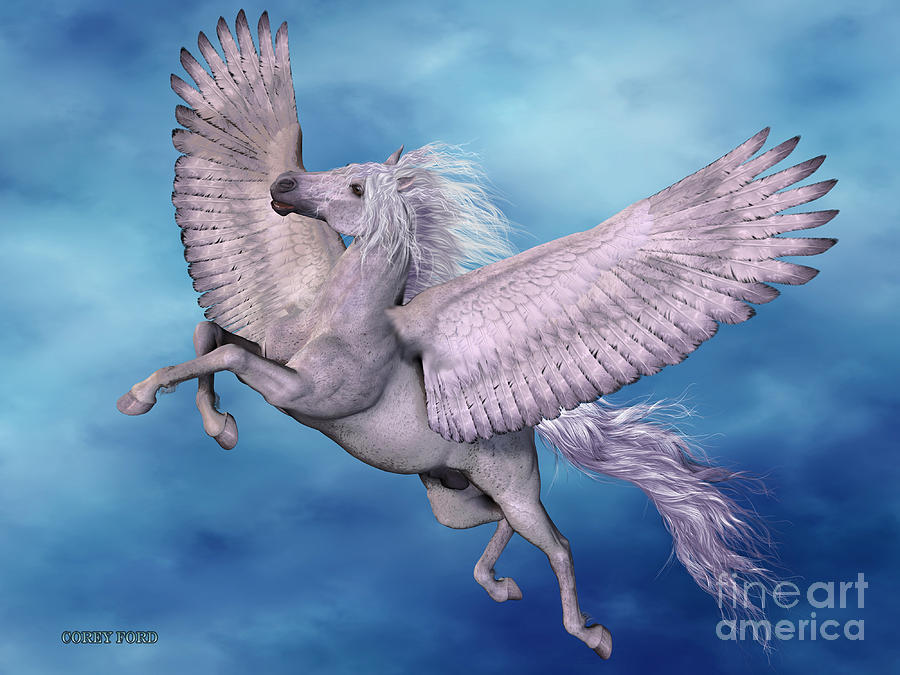 White Pegasus Painting by Corey Ford