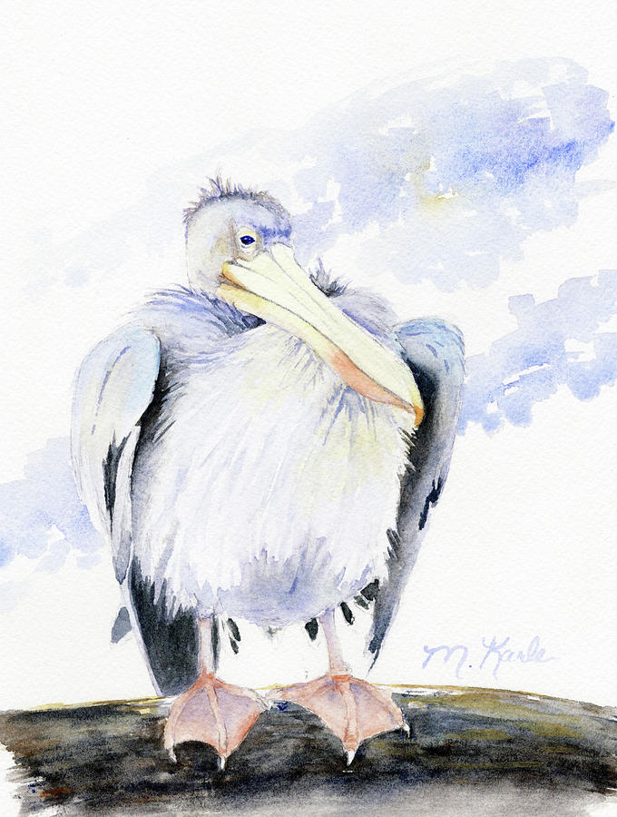 White Pelican Painting by Marsha Karle