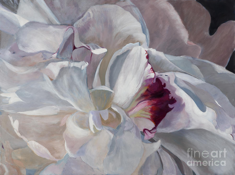 White Peony by Marilyn Nolan- Johnson Painting by Marilyn Nolan-Johnson
