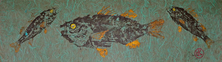 White  Perch with Yellow Perch Mixed Media by Jeffrey Canha