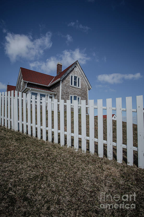 White Picket Fence And Coastal Home Photograph by Edward Fielding