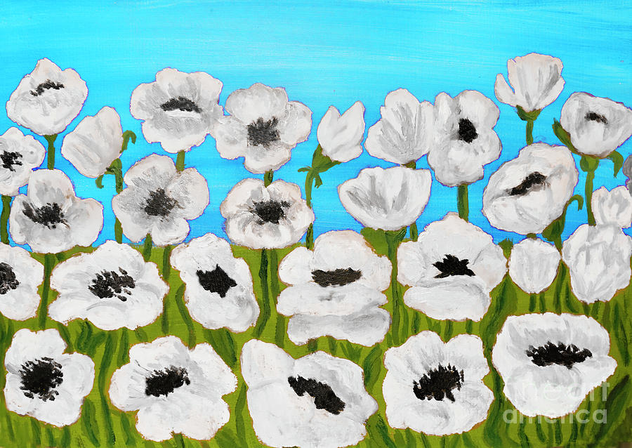 White poppies, painting Painting by Irina Afonskaya