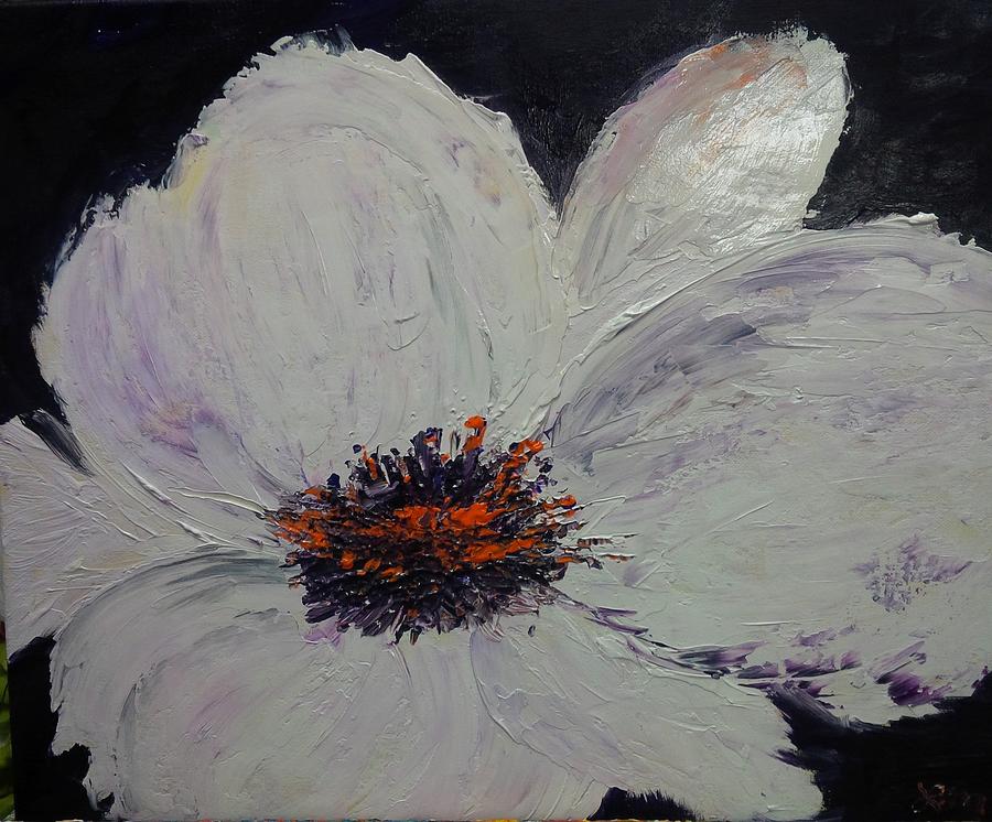 White Poppy Painting by Lynne McQueen