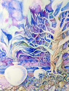 Pots Painting - White Pots by Jane Priser Pots Painting - White Pots by Jane Priser