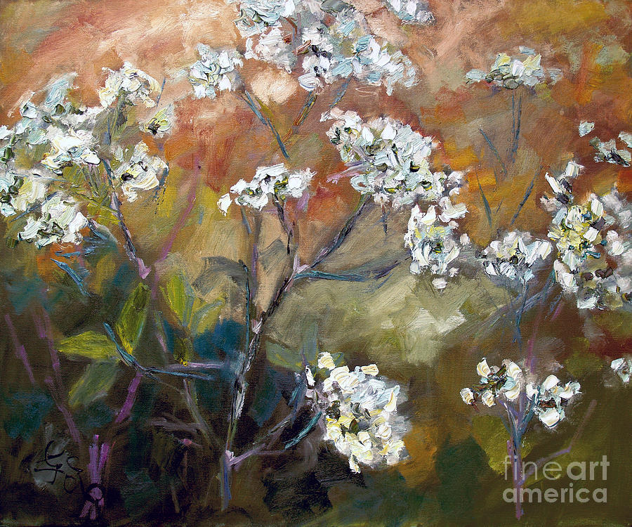 Impressionism Painting - White Queen Annes Lace Wild Edible Flowers by Ginette Callaway