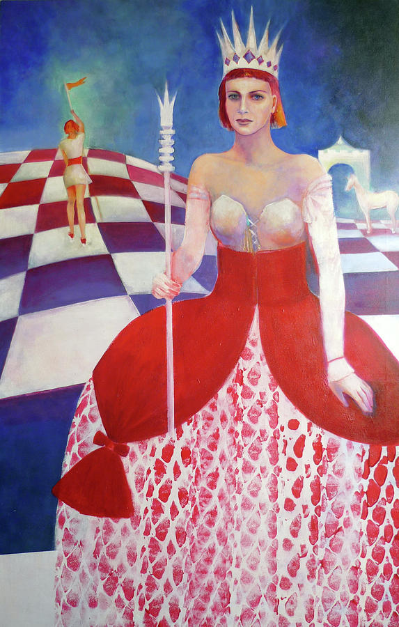 Chess Painting - White Queen by Elena Bardina