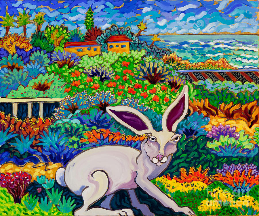 White Rabbit in Wonderland Painting by Cathy Carey