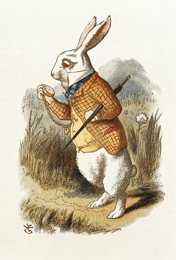 White Rabbit Painting by John Tenniel
