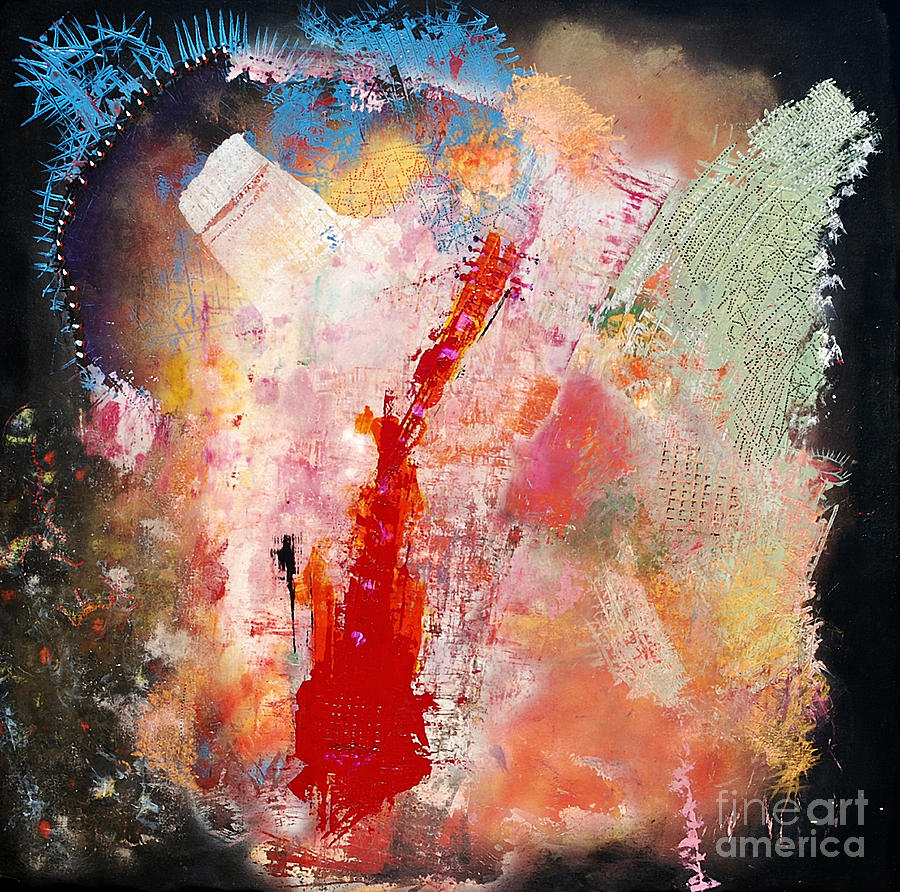 Abstract Painting - White Rabbit by Johnny Johnston