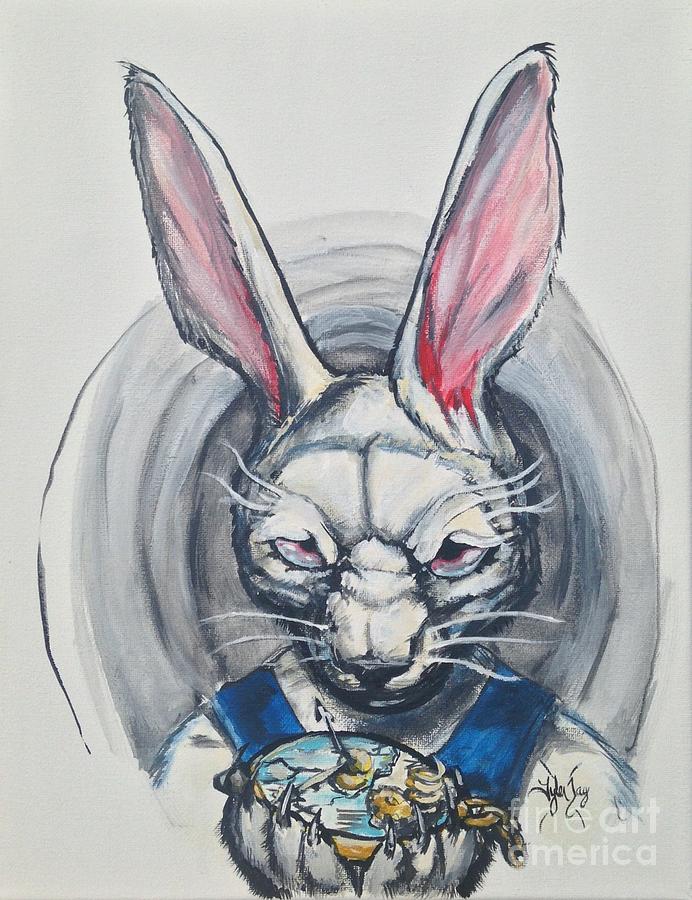 White Rabbit  Painting by Tyler Haddox