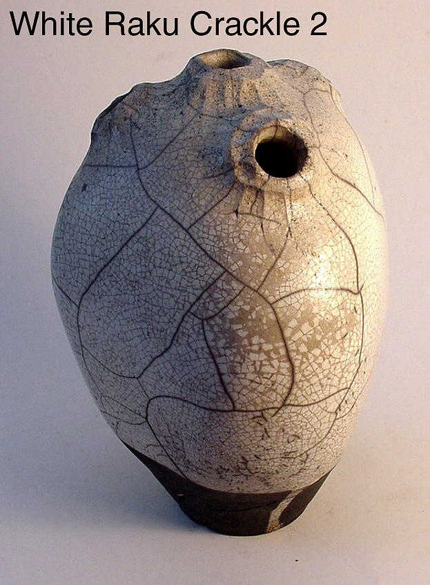 Raku Sculpture - White Raku Crackle 2 by Skip Bleecker Raku Sculpture - White Raku Crackle 2 by Skip Bleecker