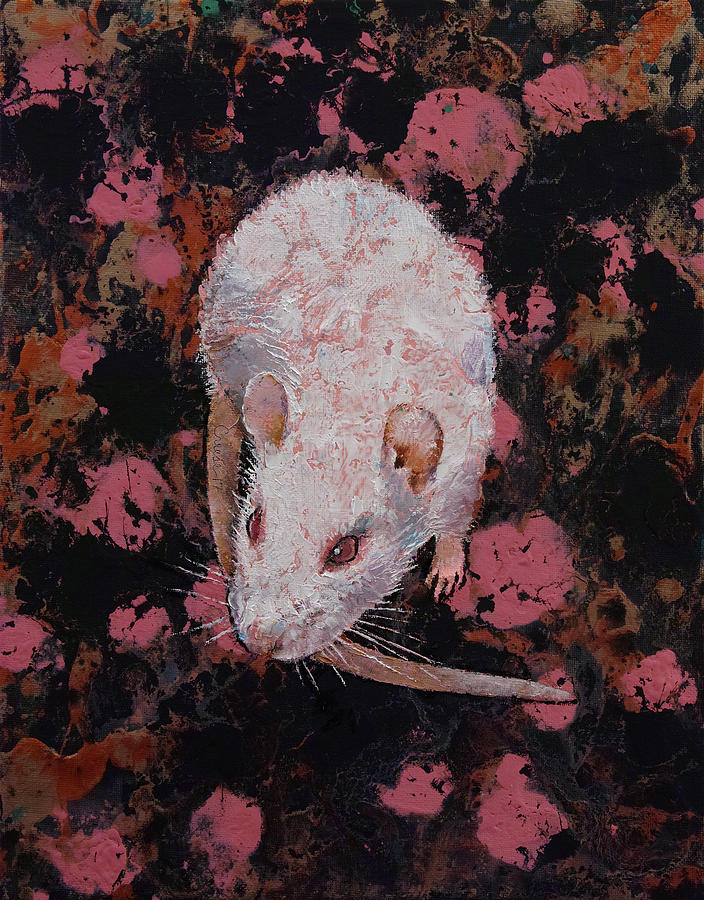 White Rat Painting by Michael Creese