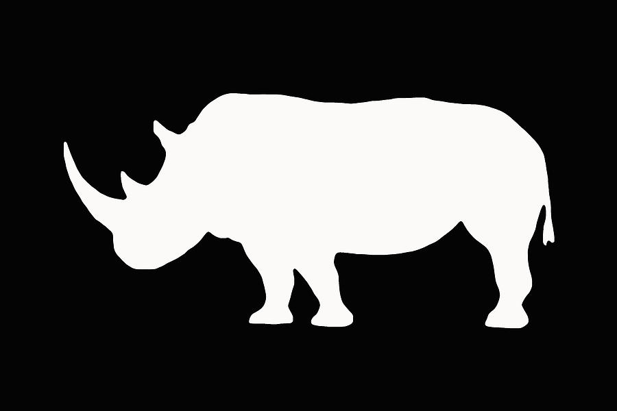 White Rhino Left Digital Art by Ernest Echols