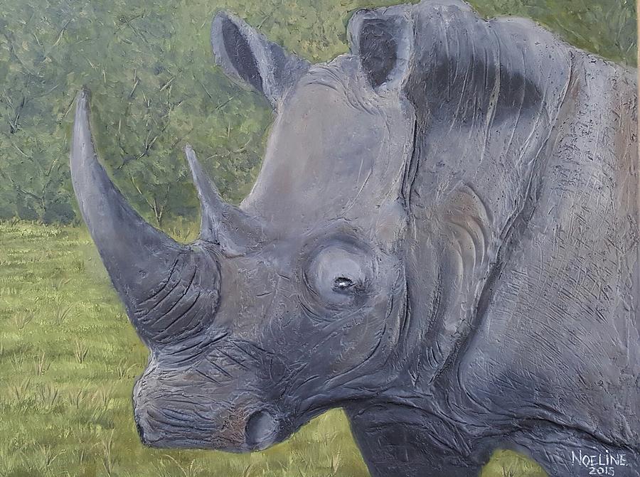Wild Painting - White Rhino by NOELINE Du Toit