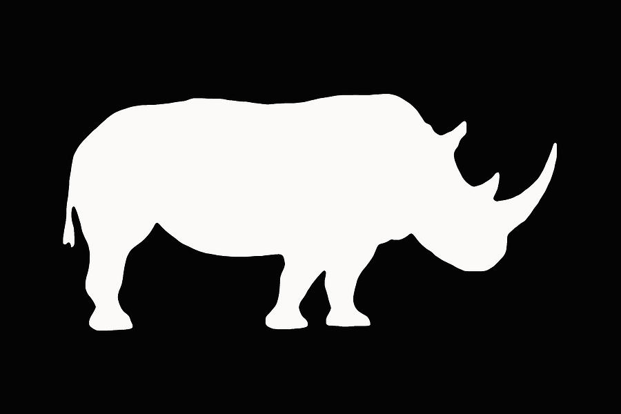 White Rhino Right Digital Art by Ernest Echols