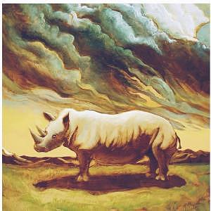 White Rhino Painting by Steven Donnini White Rhino Painting by Steven Donnini