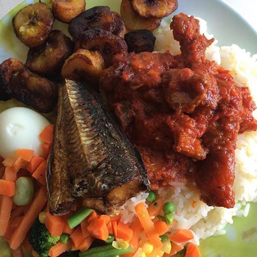 Fish Photograph - White #rice With #plantain {dodo} by African Foods