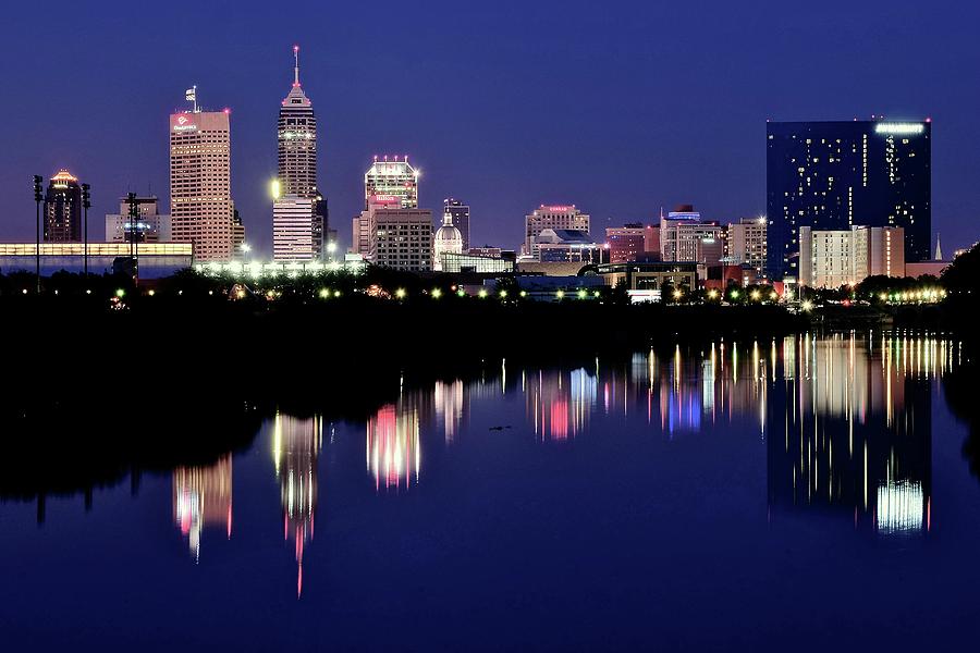 White River Reflects Indy Skyline Photograph by Frozen in Time Fine Art Photography