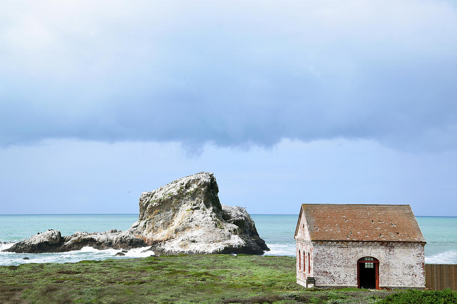 White Rock and Fire Building Piedras Blancas Photograph by Floyd Snyder