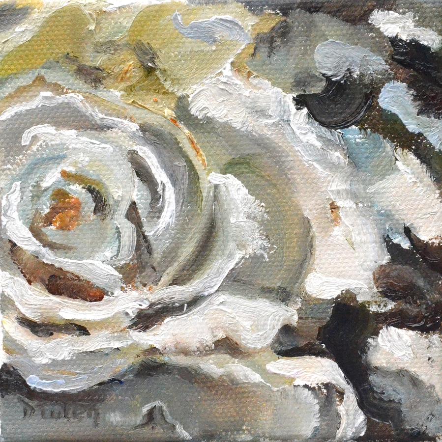 White Rose Painting by Donna Tuten