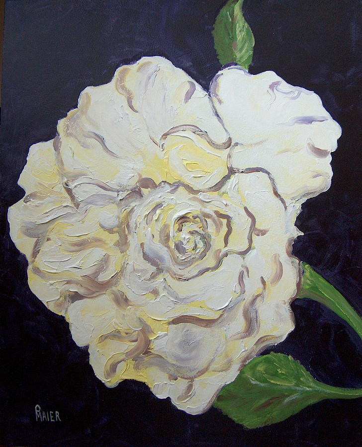 White Rose Painting by Pete Maier