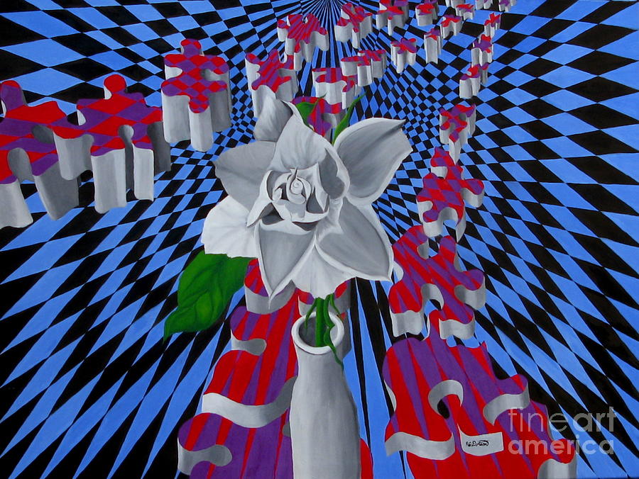 White Rose Painting by Richard Dotson