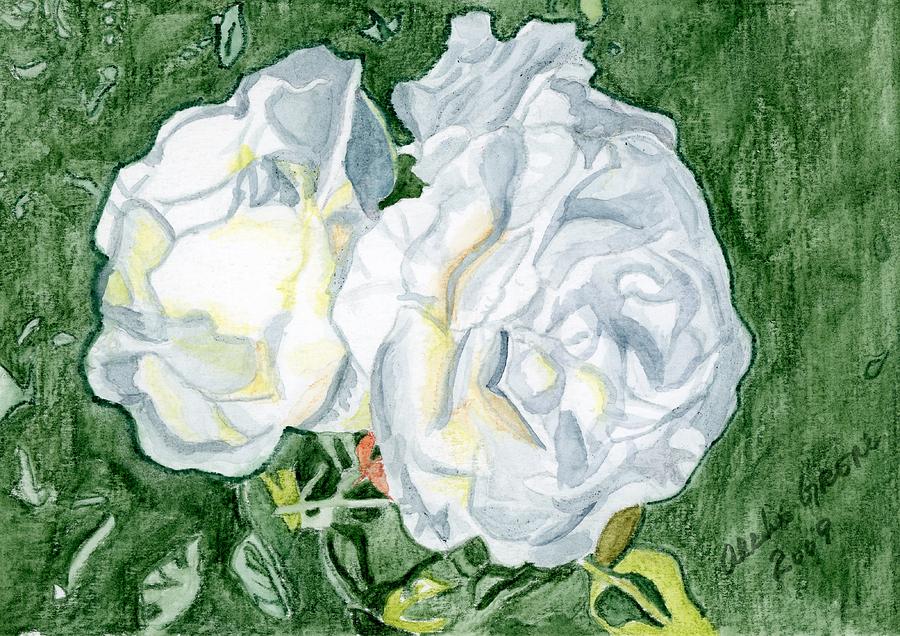 Rose Painting - White Roses by Alexis Grone