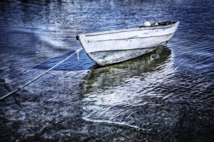 White Rowboat Photograph by Debra and Dave Vanderlaan