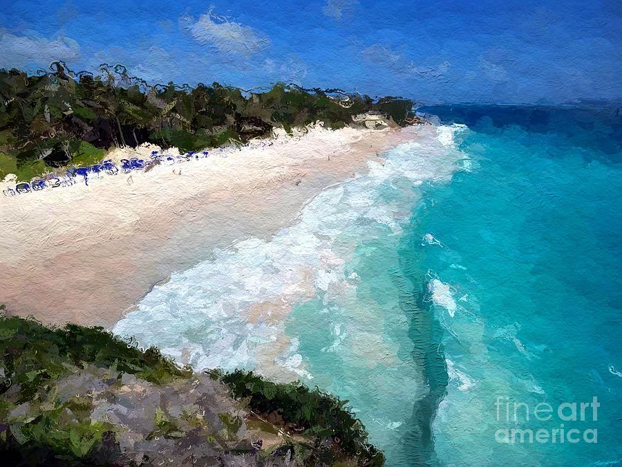 White Sand Beach Digital Art by Anthony Fishburne