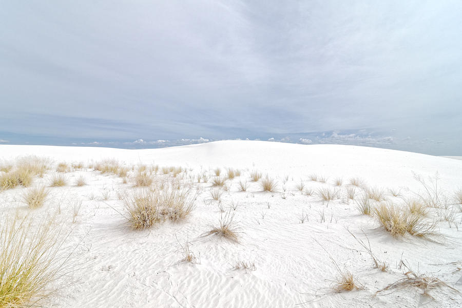 White Sand, Gray Sky - White Sands National Monument Photograph by Darin Volpe