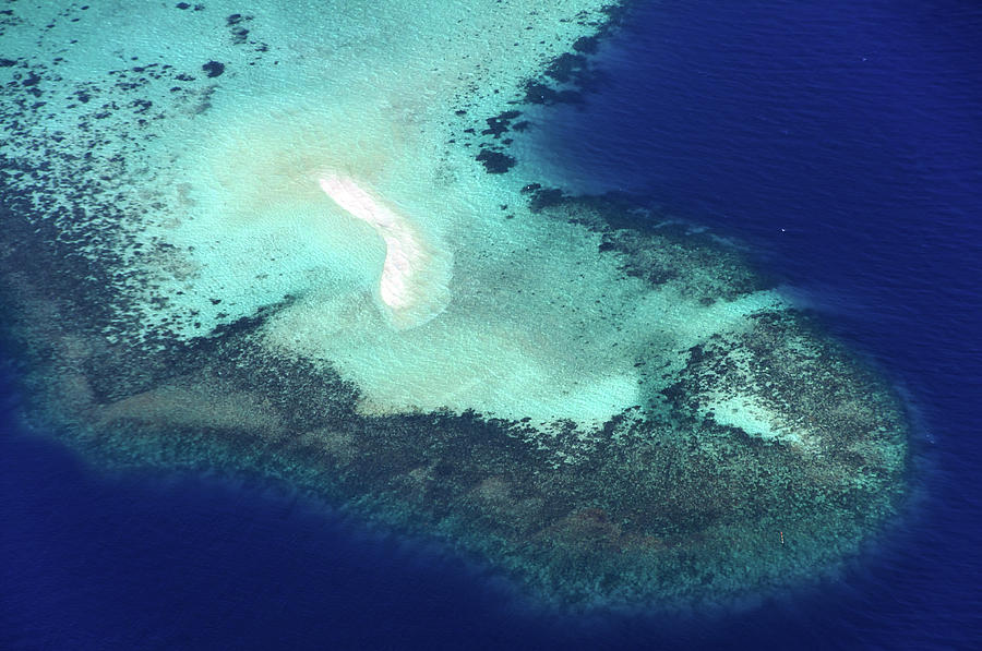 White Sandbank at Coral Reef. Aerial Journey Around Maldives  Photograph by Jenny Rainbow