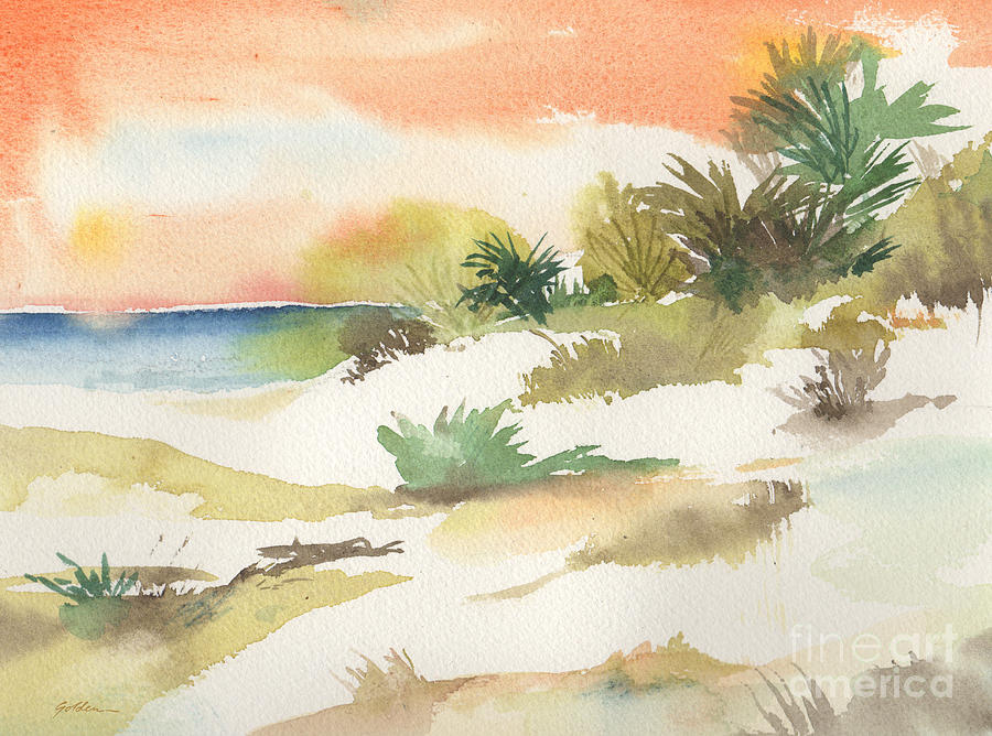 Sunset Painting - White Sands at Sunset by Sheila Golden