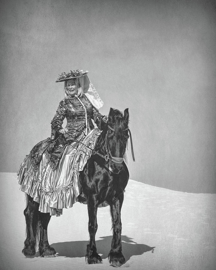 White Sands Horse and Rider #3b Photograph by Walter Herrit