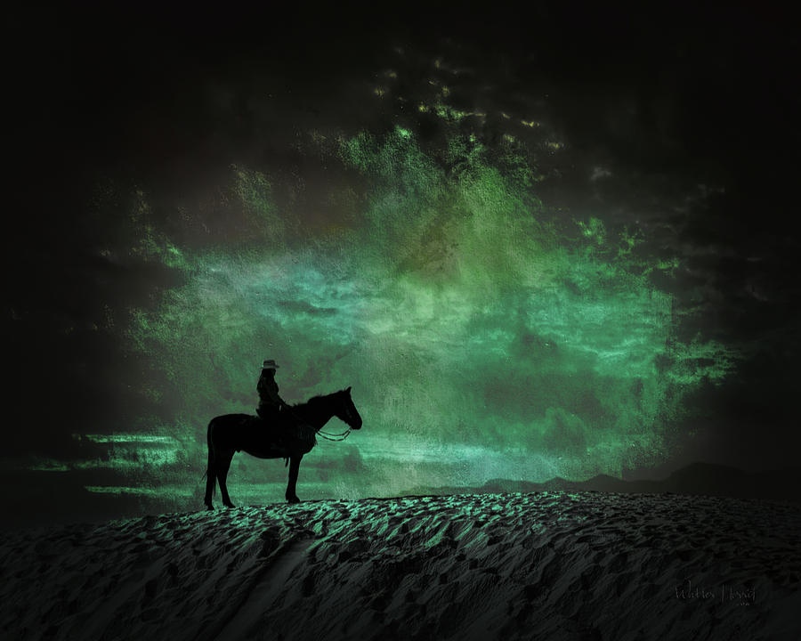White Sands Horse and Rider #4a Digital Art by Walter Herrit